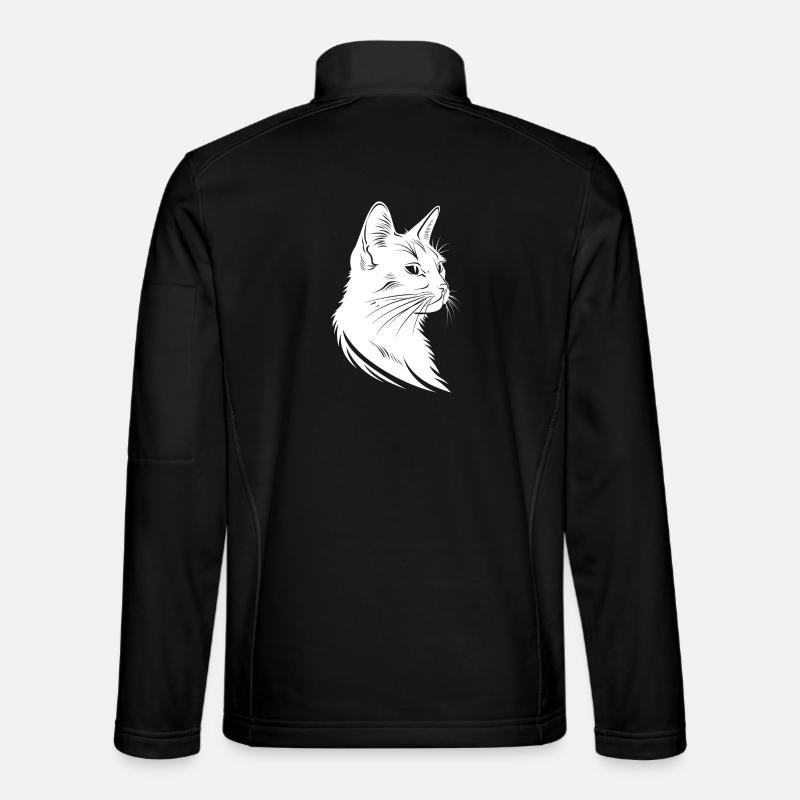 Katze Skizze - Unisex Softshelljacke - Schwarz