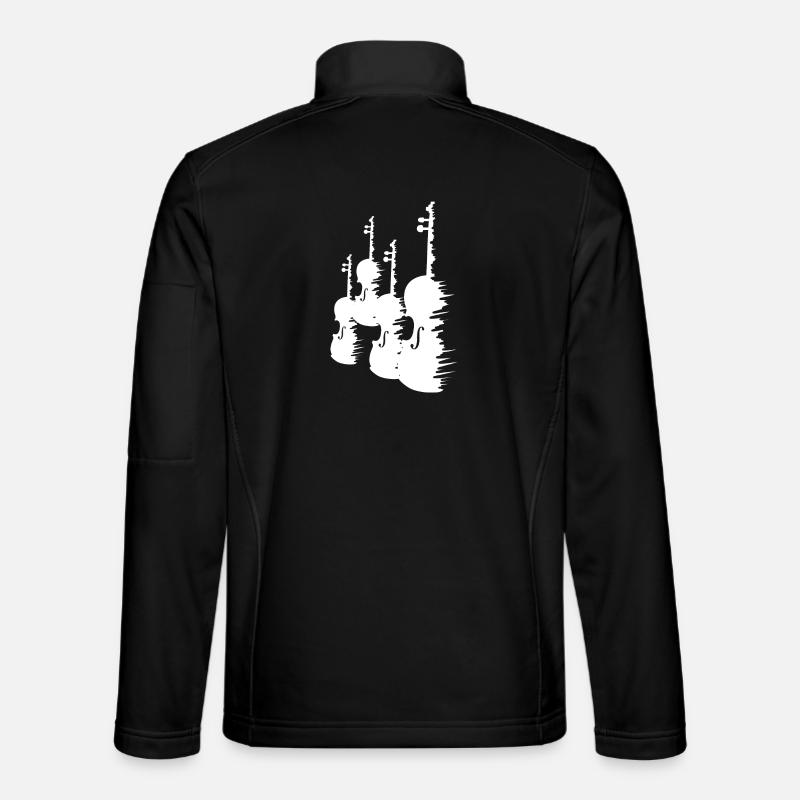 Violins Drawing - Unisex Softshell Jacket - black