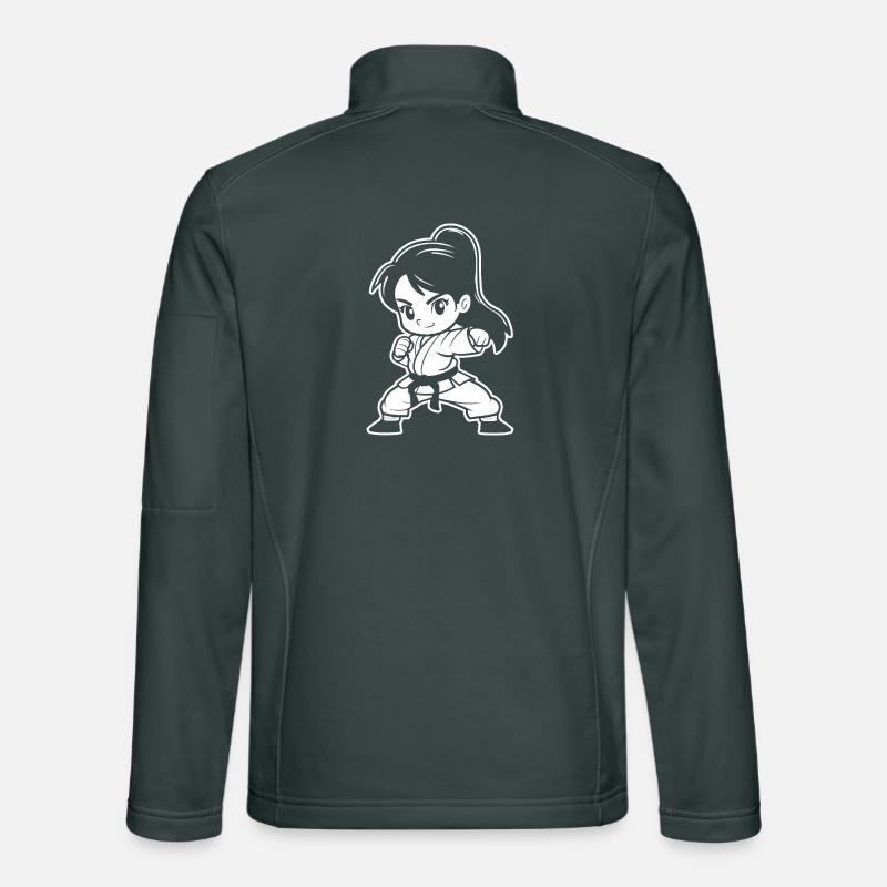 Kleines Karate Mädchen Comic Unisex Softshelljacke
