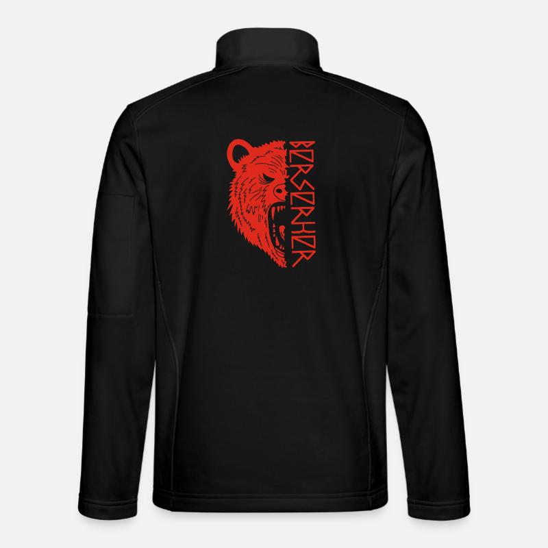 Red Bear Warrior - Unisex Softshell Jacket - black