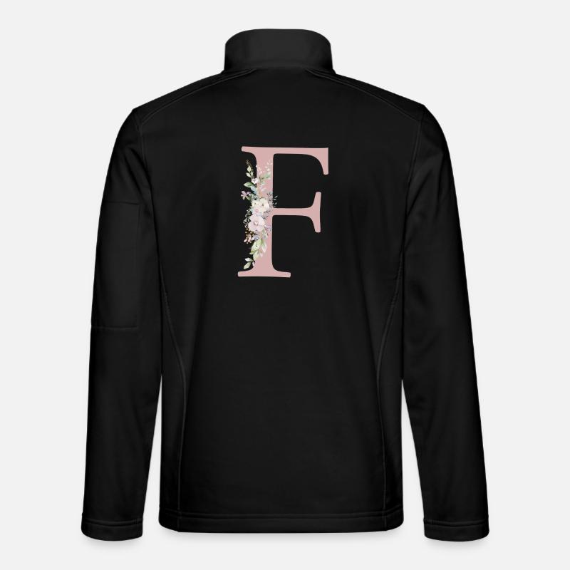 F Monogram, Floral, Personnalisable Veste en tissu softshell Unisexe