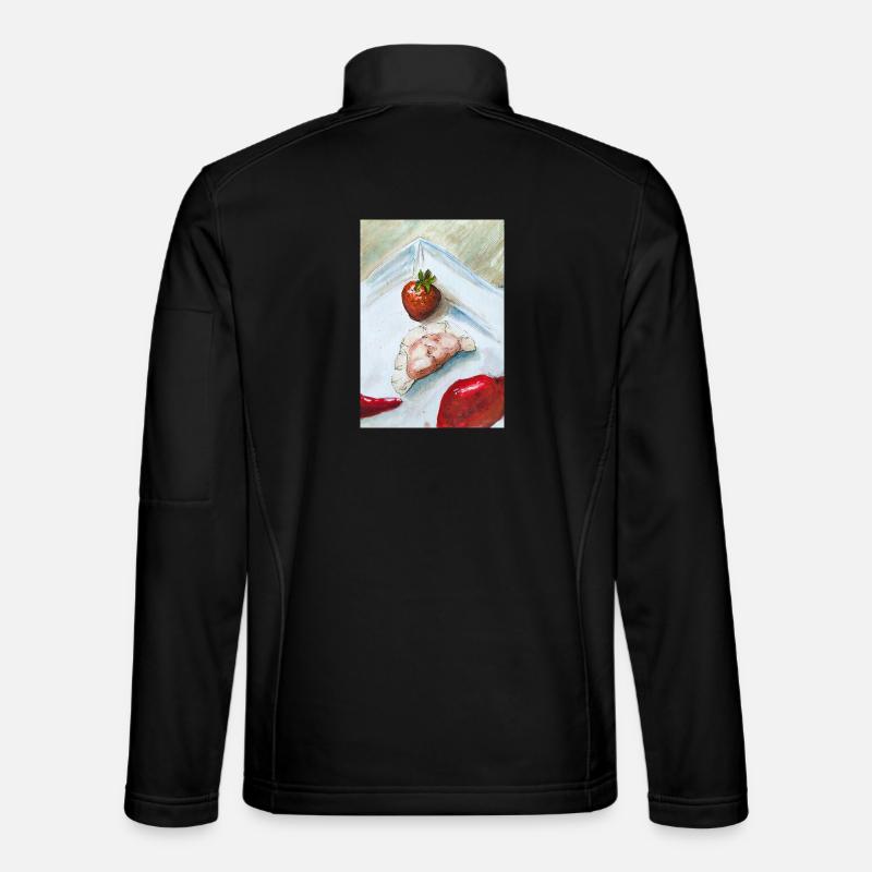 Strawberry Ginger Still Life - Unisex Softshell Jacket - black