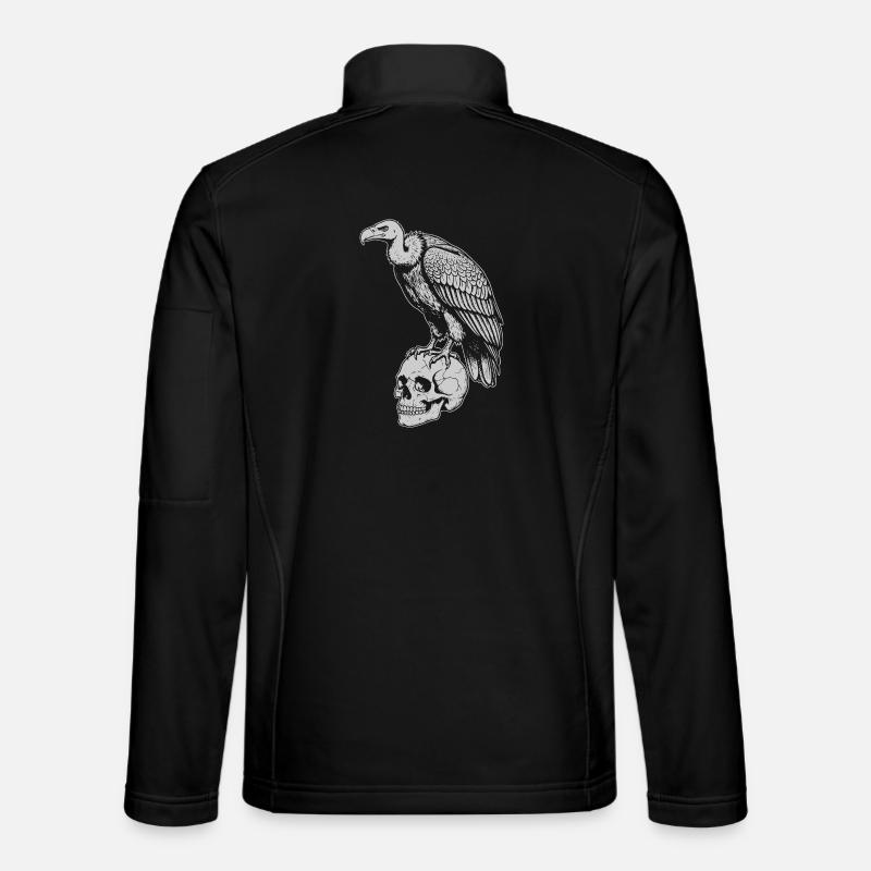 vulture sitting on the skull Unisex Softshell Jacket