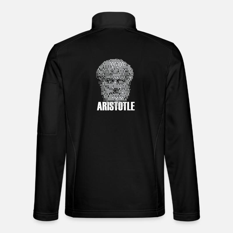 Pixel Aristoteles-Kopf-Mosaik Unisex Softshelljacke