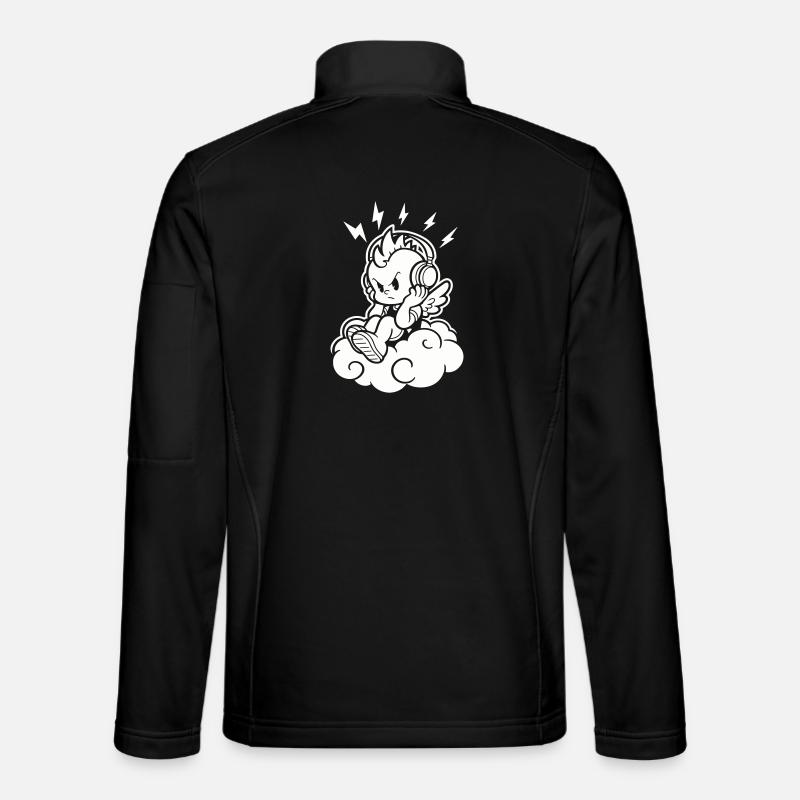 Punk Angel – Cherub with Headphones - Unisex Softshell Jacket - black