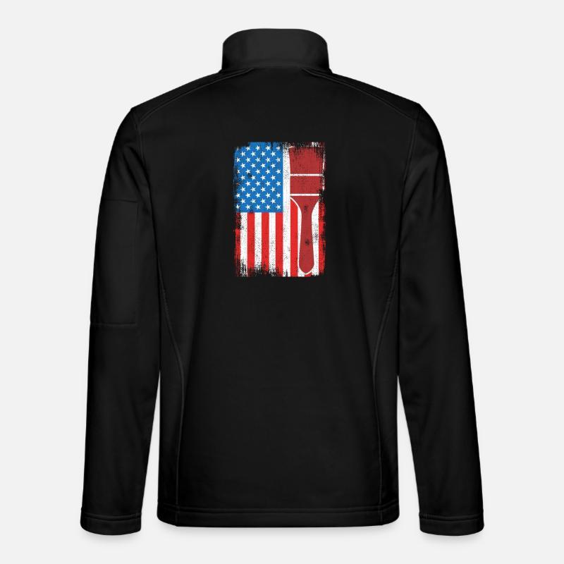 U.S. Patriotic Painter - Unisex Softshell Jacket - black