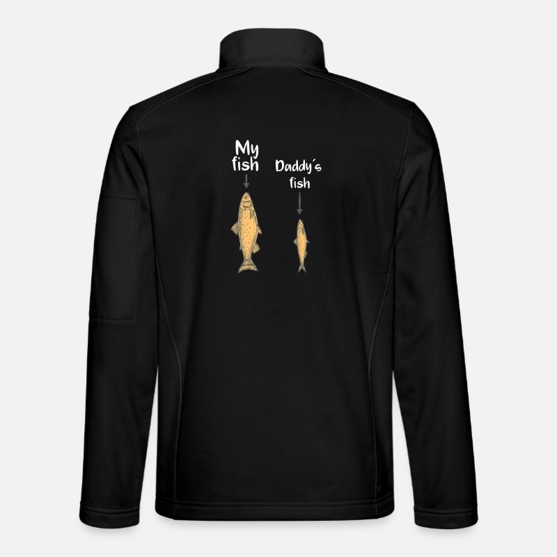 My fish, Daddy's fish - Unisex Softshell Jacket - black