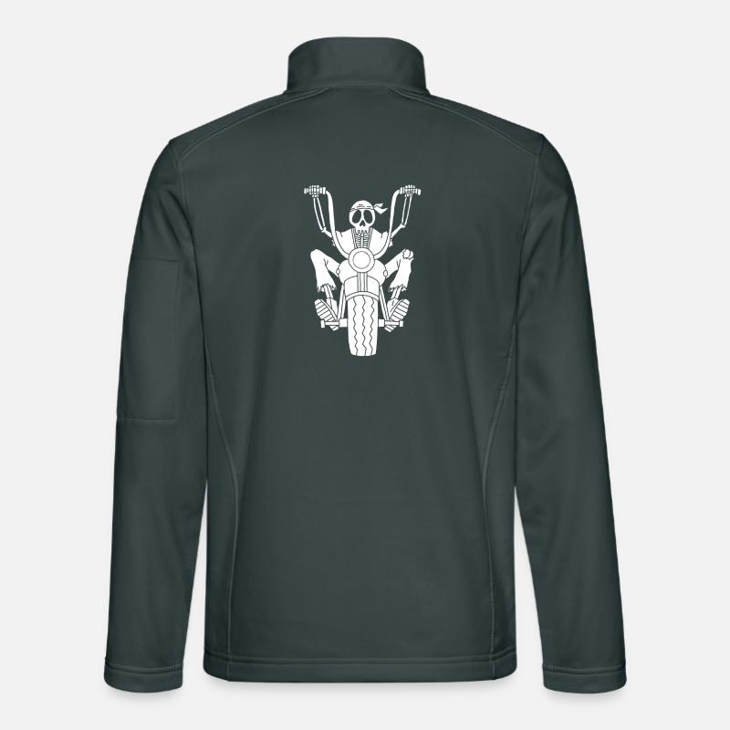 Skeleton white biker Unisex Softshell Jacket