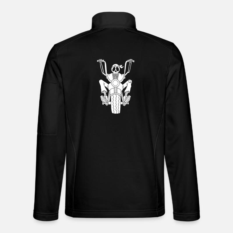 Skelett Motorradfahrer weiß Unisex Softshelljacke