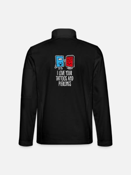 Funny Piercing Tattoo Tattoo Tattoo Artist - Unisex Softshell Jacket - black - Back