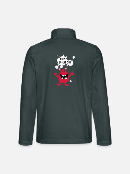 Monster Cool Comics Quotes Funny Fun - Unisex Softshell Jacket - mouse grey - Back