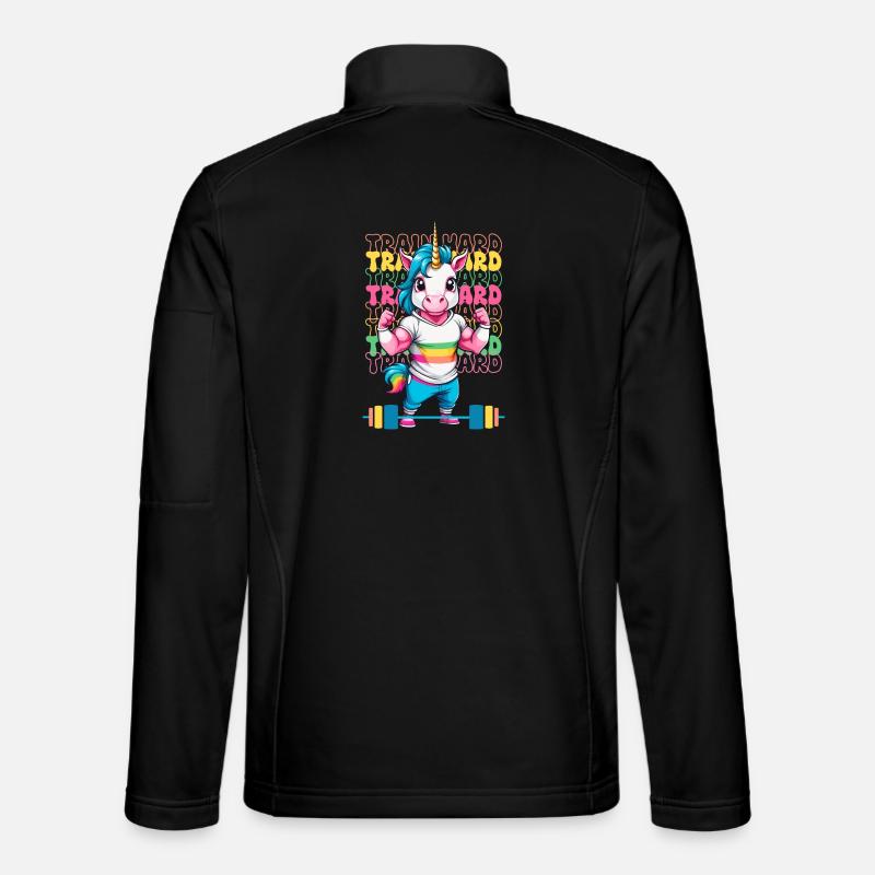 Bodybuilder Einhorn - Unisex Softshelljacke - Schwarz