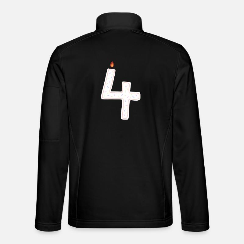 Festliches Kerzendesign Nummer Vier - Unisex Softshelljacke - Schwarz