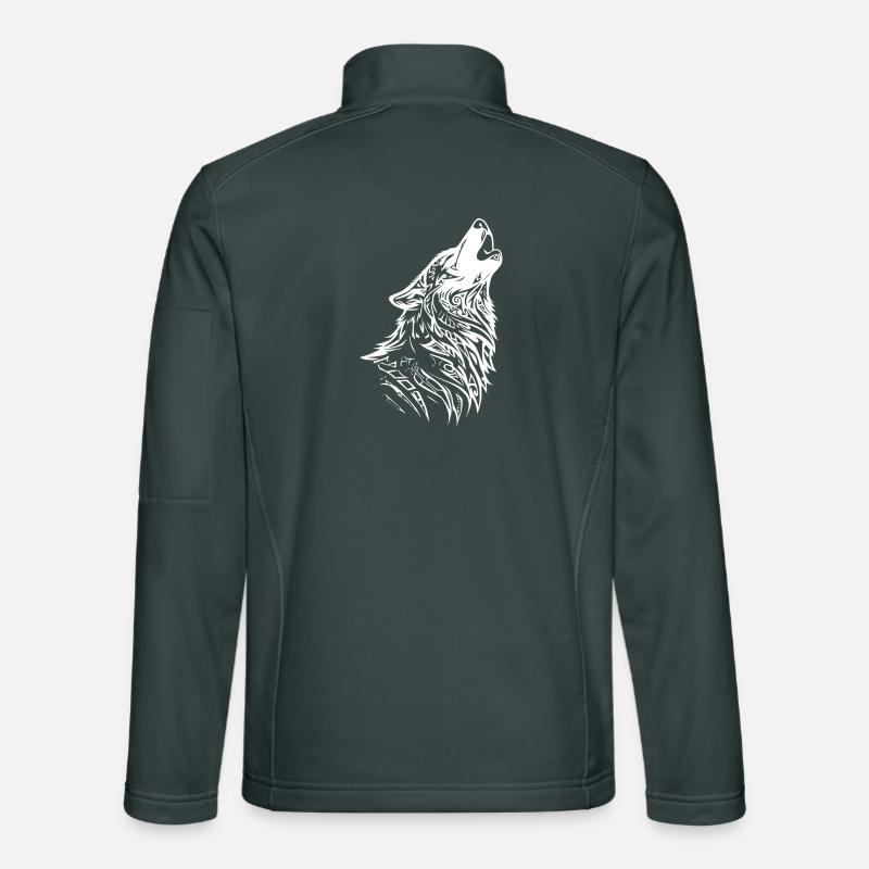Warrior wolf with tribal design Unisex Softshell Jacket
