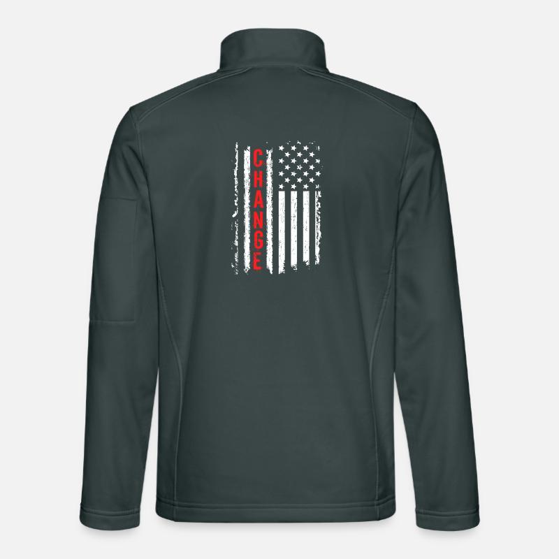 Drapeau américain créatif avec effet de choc Veste en tissu softshell Unisexe
