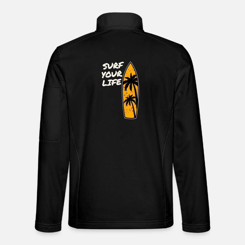 Surfer Lebensmotto - Unisex Softshelljacke - Schwarz