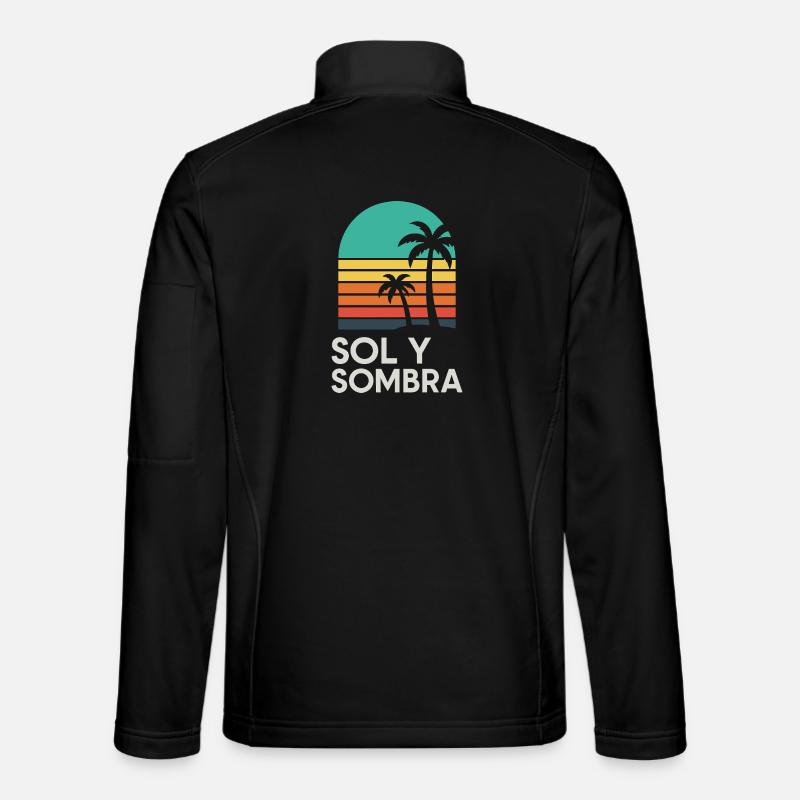 Boden und Schatten Sunset Palm - Unisex Softshelljacke - Schwarz