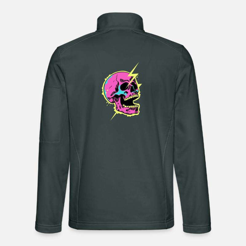 Neon Skull Lightning Burst Unisex Softshell Jacket