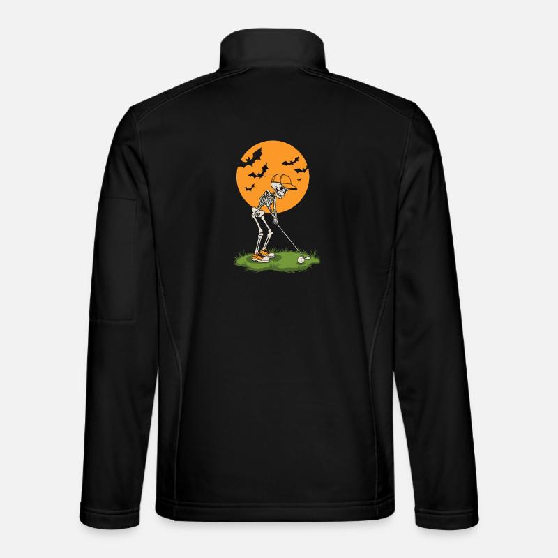Skeleton Golf bei Mondschein Unisex Softshelljacke