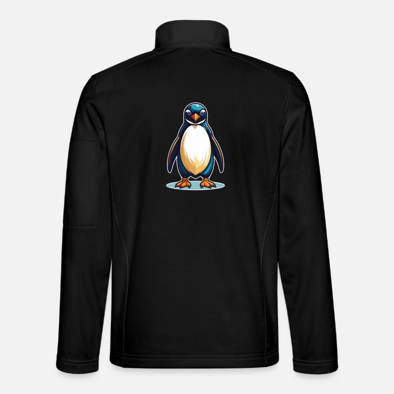 Cooler Pinguin – Süß, frech und sympathisch - Unisex Softshelljacke - Schwarz