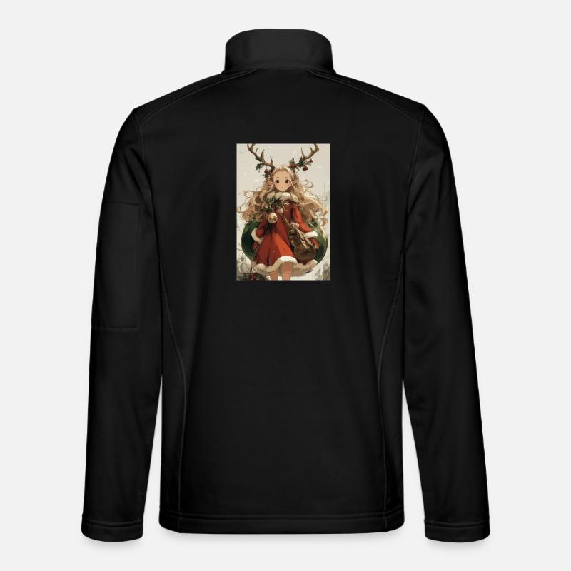 Elfhirsch-Weihnachten - Unisex Softshelljacke - Schwarz