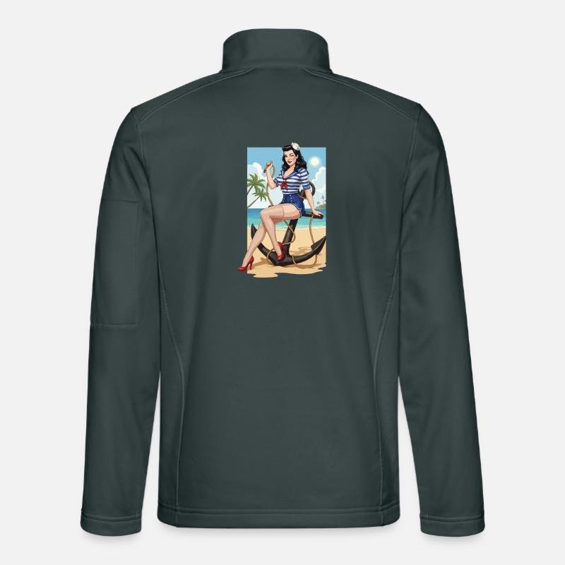 Beach sailor pinup Unisex Softshell Jacket