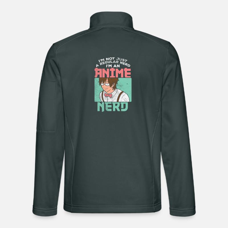 Graphique de citation drôle de nerd d’anime pas de nerd ordinaire Veste en tissu softshell Unisexe