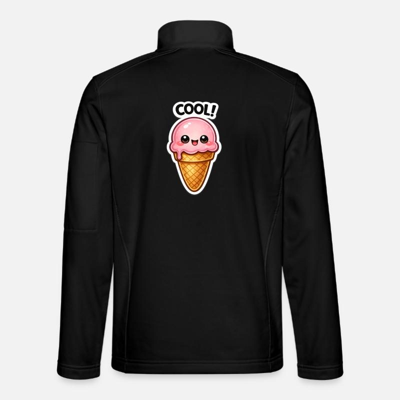 Kawaii Eiscreme Sticker - Unisex Softshelljacke - Schwarz