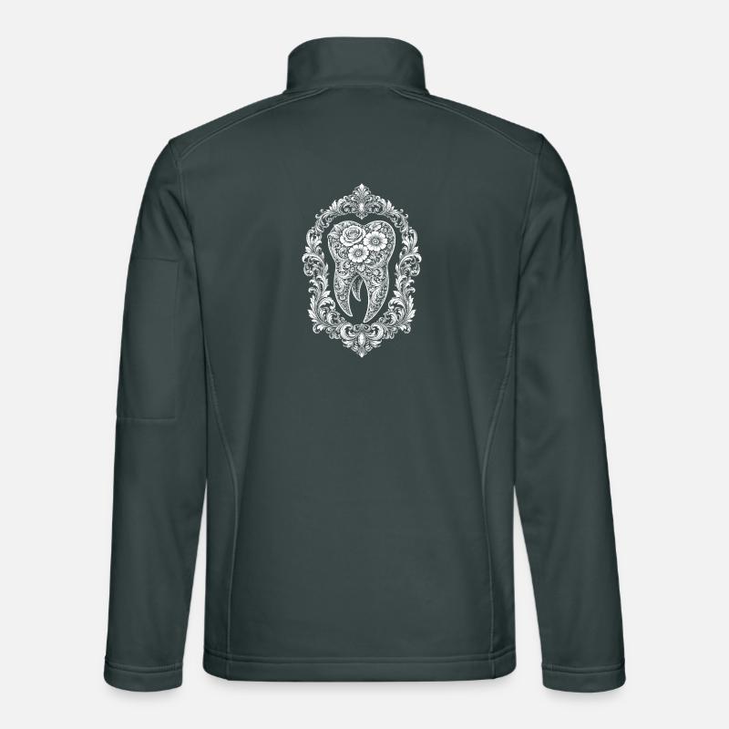Baroque tooth design in frame Unisex Softshell Jacket
