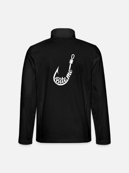 BiteMe Hooked Fishing Graphic - Unisex Softshell Jacket - black