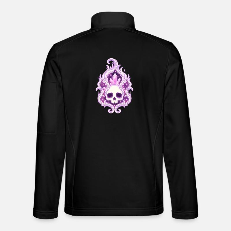 Crystal Skull Flame Spell Unisex Softshell Jacket