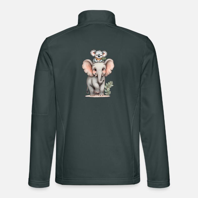 Amitié sauvage : éléphant et koala 🐘 🐨 Veste en tissu softshell Unisexe