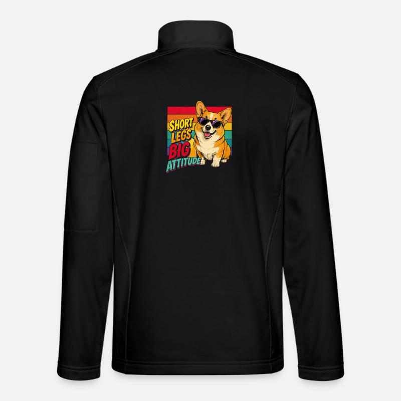 Corgi Attitude : Petites Pattes, Grand Caractère Veste en tissu softshell Unisexe