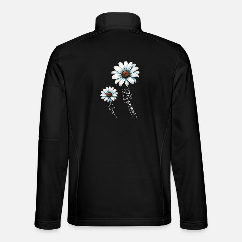 Daisy Motifs: Love & Happiness - Unisex Softshell Jacket - black