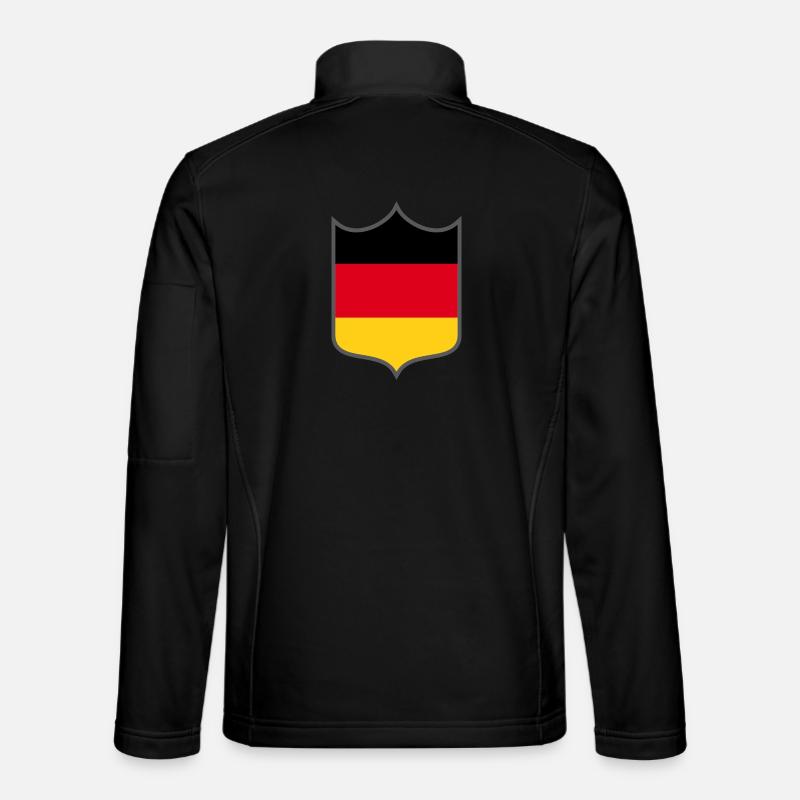 Germany Flag Coat of Arms - Unisex Softshell Jacket - black