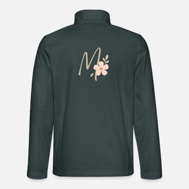 Pastellflorales M-Monogramm Unisex Softshelljacke