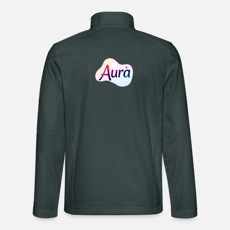 Aura – Modernes, farbenfrohes typografisches Design Unisex Softshelljacke