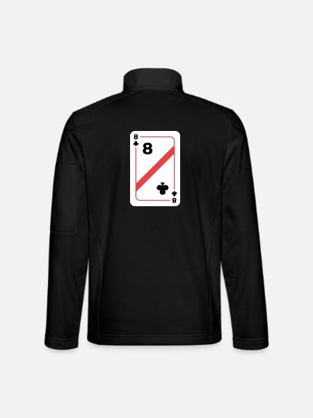 Kreuz Acht Spielkarte Pokerkarte - Unisex Softshelljacke - Schwarz - Hinten