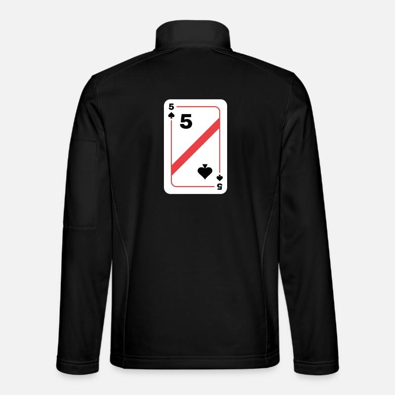 Five Spades Poker Card Unisex Softshell Jacket