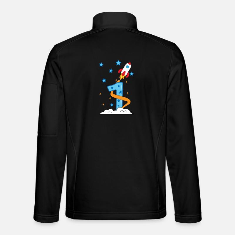 1st Birthday Baby Child Rocket Unisex Softshell Jacket