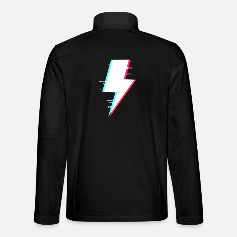 Lightning Style Retro Digital Lightning - Unisex Softshell Jacket - black