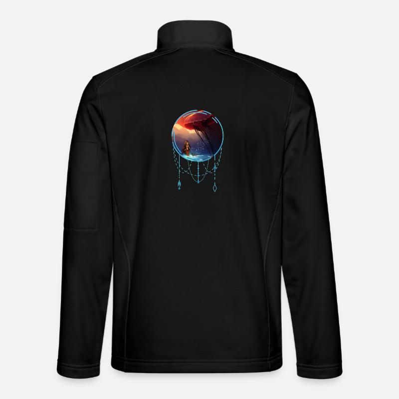 Méduse géniale avec petite sirène - Veste en tissu softshell Unisexe - noir