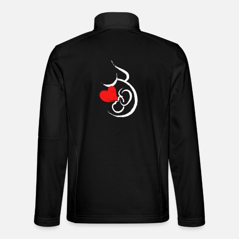 Grossesse Bébé Coeur Bébé Ventre Grossesse Veste en tissu softshell Unisexe