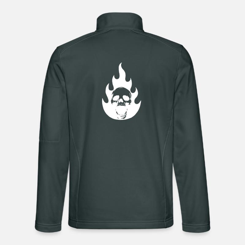 Skull and white flame Unisex Softshell Jacket