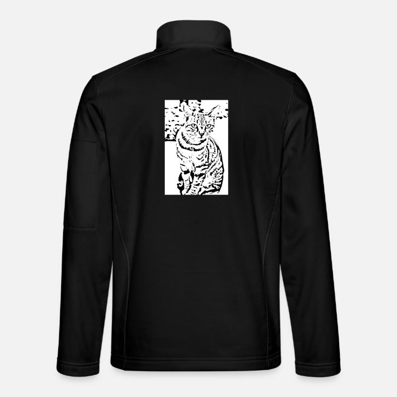 Cat black and white - Unisex Softshell Jacket - black