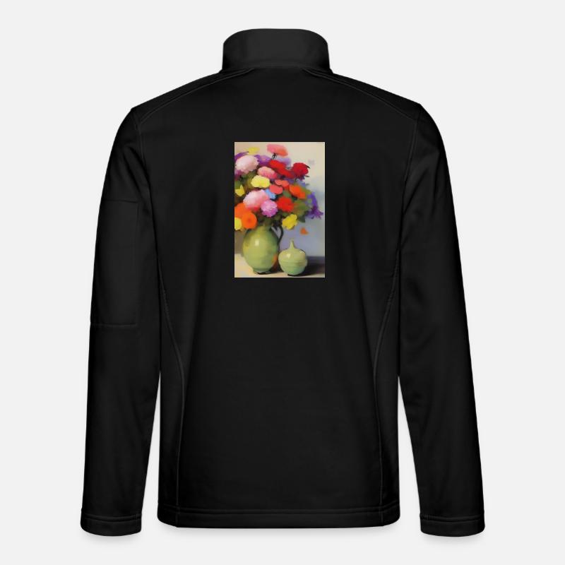 Flowers and butterfly - Unisex Softshell Jacket - black