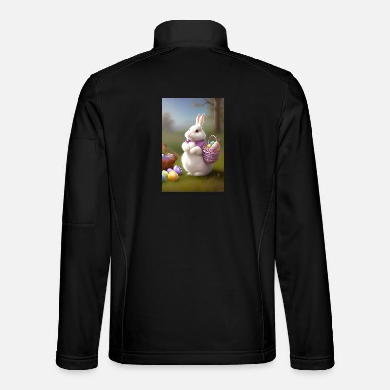 Lapin de Pâques avec œufs de Pâques Veste en tissu softshell Unisexe
