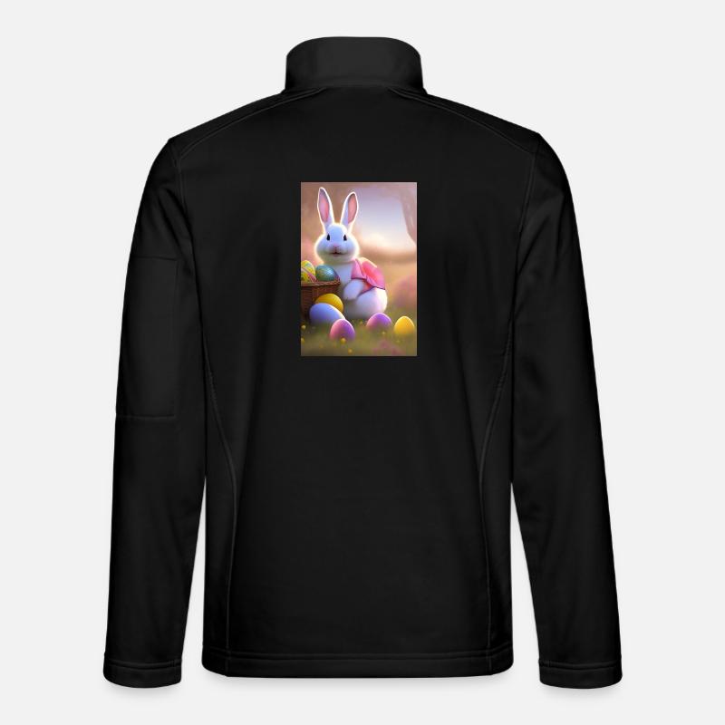 Osterhase mit Oster Eier - Unisex Softshelljacke - Schwarz