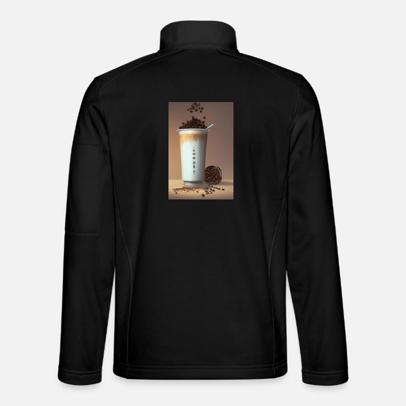 Café, grains de café - Veste en tissu softshell Unisexe - noir