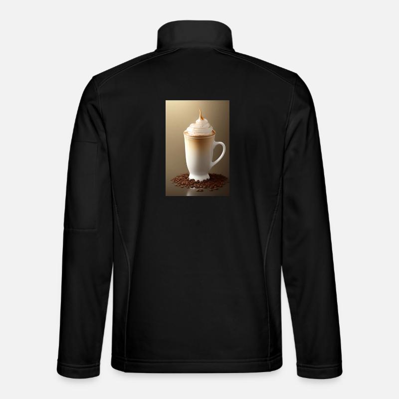 Café, grains de café - Veste en tissu softshell Unisexe - noir